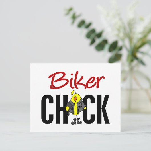 Biker Chick Briefkaart (Staand voorkant)