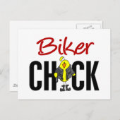 Biker Chick Briefkaart (Voorkant / Achterkant)