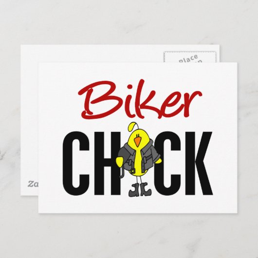 Biker Chick Briefkaart (Voorkant / Achterkant)