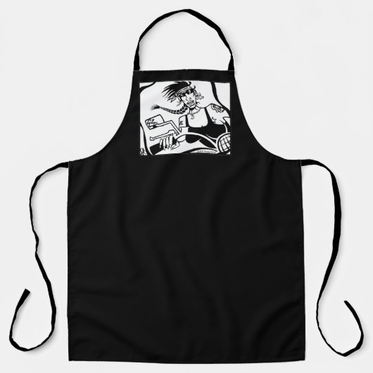 Biker Chick chef apron Schort (Voorkant)