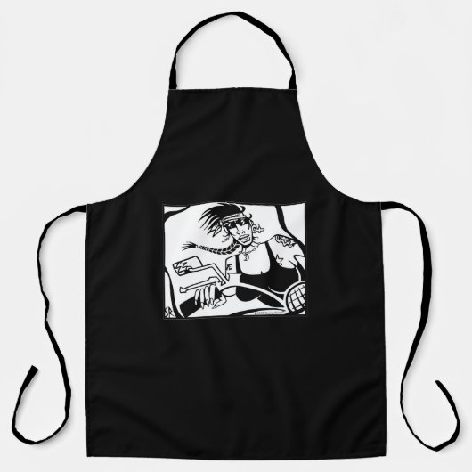 Biker Chick chef apron Schort (Voorkant)