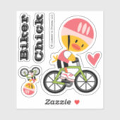 Biker Chick Custom-Cut Vinyl Sticker (Vel)