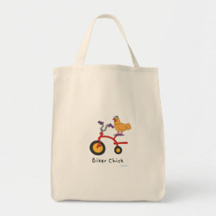 Biker Chick Grocery Bag Tote Bag