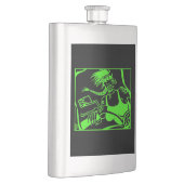 Biker Chick groen zwart roestvrij stalen kolf Flacon (Rechts)