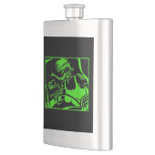 Biker Chick groen zwart roestvrij stalen kolf Flacon (Links)