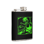 Biker Chick groen zwart verpakt kolf Heupfles (Rechts)