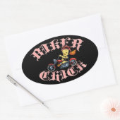 Biker Chick II Ovale Sticker (Envelop)