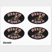 Biker Chick II Ovale Sticker (Vel)