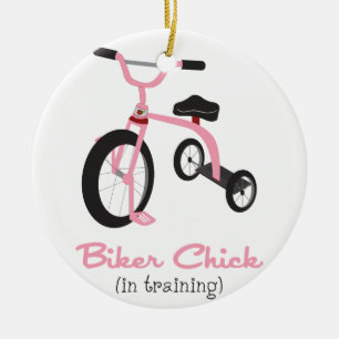 Biker Chick Keramisch Ornament