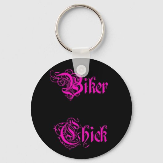 Biker Chick Keyring Sleutelhanger (Voorkant)