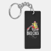 Biker Chick Motorcycle Vrouwen Sleutelhanger (Voorkant Links)