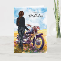 Biker Chick Motorcycle Wildflower Meadow Verjaarda