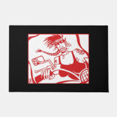 Biker Chick rode en zwarte deurmat (Voorkant)