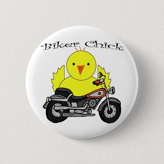 Biker Chick Ronde Button 5,7 Cm (Voorkant)