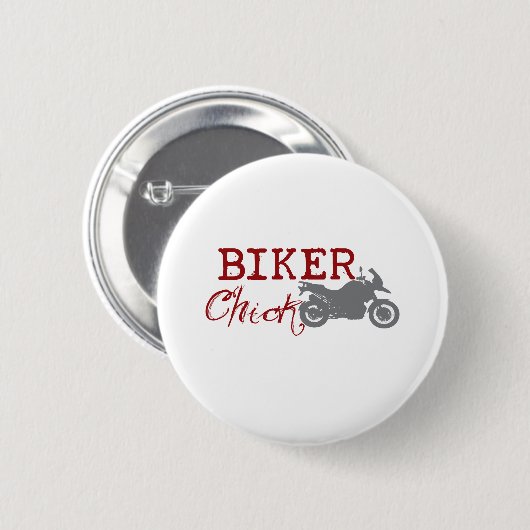 Biker Chick Ronde Button 5,7 Cm (Voorkant /achterkant)