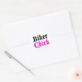 Biker Chick Ronde Sticker (Envelop)