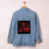 Biker Chick rood zwart vrouwen denim jas Jacket (Hangar)
