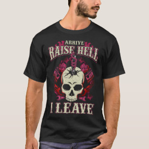 Biker Chick Roze Rozen Snake Flames Rider Motorcyc T-shirt