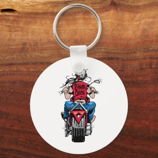 Biker Chick Sleutelhanger (Voorkant)