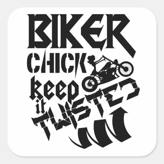 Biker Chick Sticker (Voorkant)