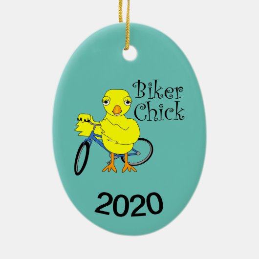 Biker Chick Tekst Keramisch Ornament (Achterkant)