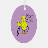 Biker Chick Tekst Metalen Ornament (Voorkant Rechts)