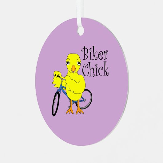 Biker Chick Tekst Metalen Ornament (Voorkant links)