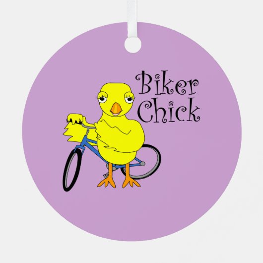 Biker Chick Tekst Metalen Ornament (Achterkant)