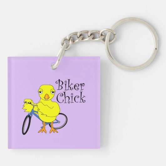 Biker Chick Tekst Sleutelhanger (Achterkant)
