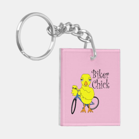 Biker Chick Tekst Sleutelhanger (Voorkant Links)