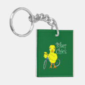 Biker Chick Tekst Sleutelhanger (Voorkant Links)