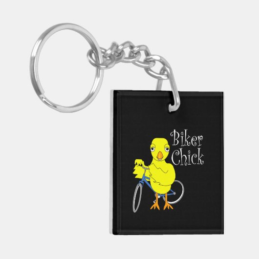Biker Chick Tekst Sleutelhanger (Voorkant Links)