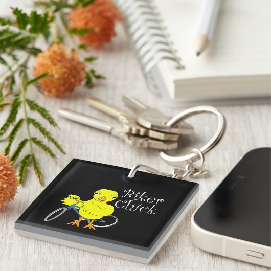 Biker Chick Tekst Sleutelhanger (Voorkant Rechts)