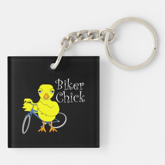 Biker Chick Tekst Sleutelhanger (Achterkant)