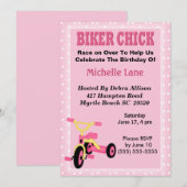 Biker Chick Tricycle Verjaardag uitnodiging (Voorkant / Achterkant)