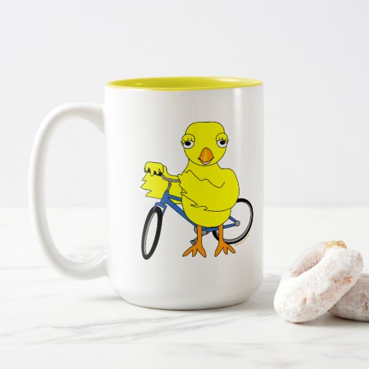 Biker Chick Tweekleurige Koffiemok (Met donut)