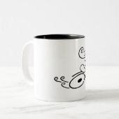 "BIKER CHICK" van Mary Ford Tweekleurige Koffiemok (Voorkant links)