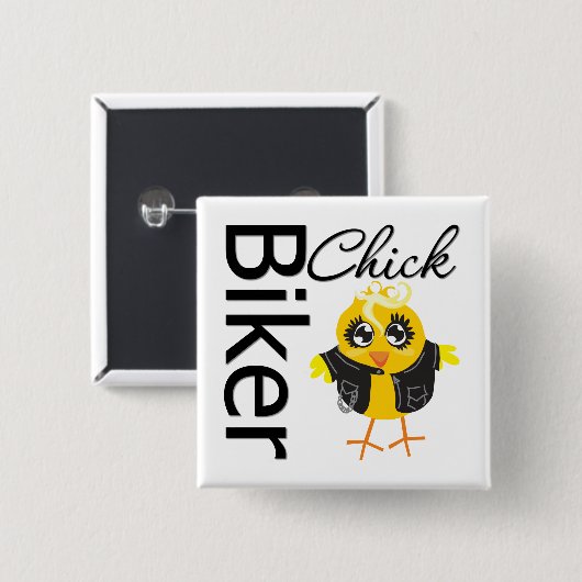 Biker Chick Vierkante Button 5,1 Cm (Voorkant /achterkant)
