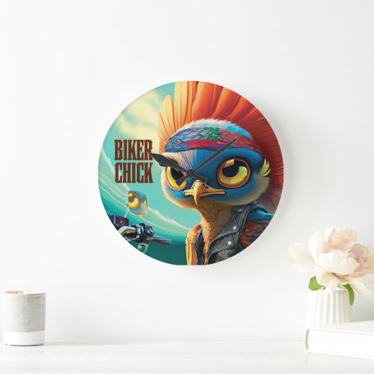 Biker Chick Wall Clock Grote Klok (Huis)