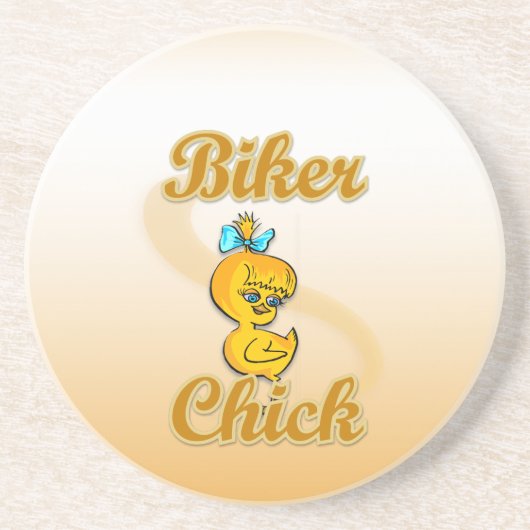 Biker Chick Zandsteen Onderzetter (Voorkant)