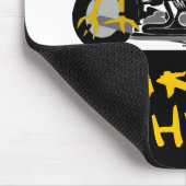 BIKER CHICK zit op haar motorfiets Muismat (Hoek)