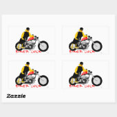 BIKER CHICK zit op haar motorfiets Rechthoekige Sticker (Vel)