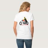 BIKER CHICK zit op haar motorfiets T-shirt (Achterkant volledig)