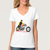 BIKER CHICK zit op haar motorfiets T-shirt (Voorkant)