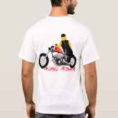 BIKER CHICK zit op haar motorfiets T-shirt (Achterkant)