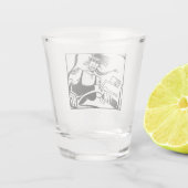 Biker Chick zwart schot glas (Achterkant)