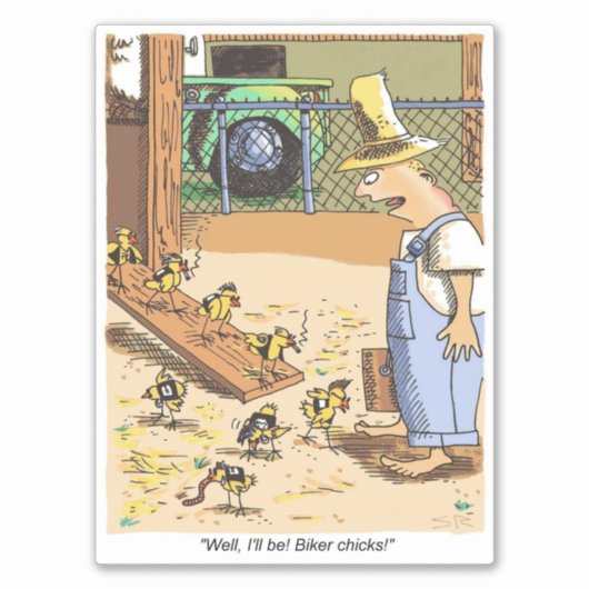 Biker Chicken contour sticker (Voorkant)