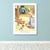 Biker Chicken white canvas print (Insitu (Houten vloer))