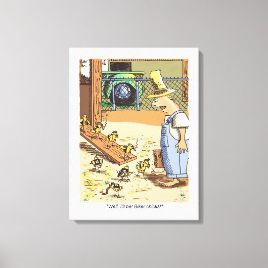 Biker Chicken white canvas print (Voorkant)