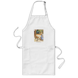 Biker Chicken white long chef apron Lang Schort